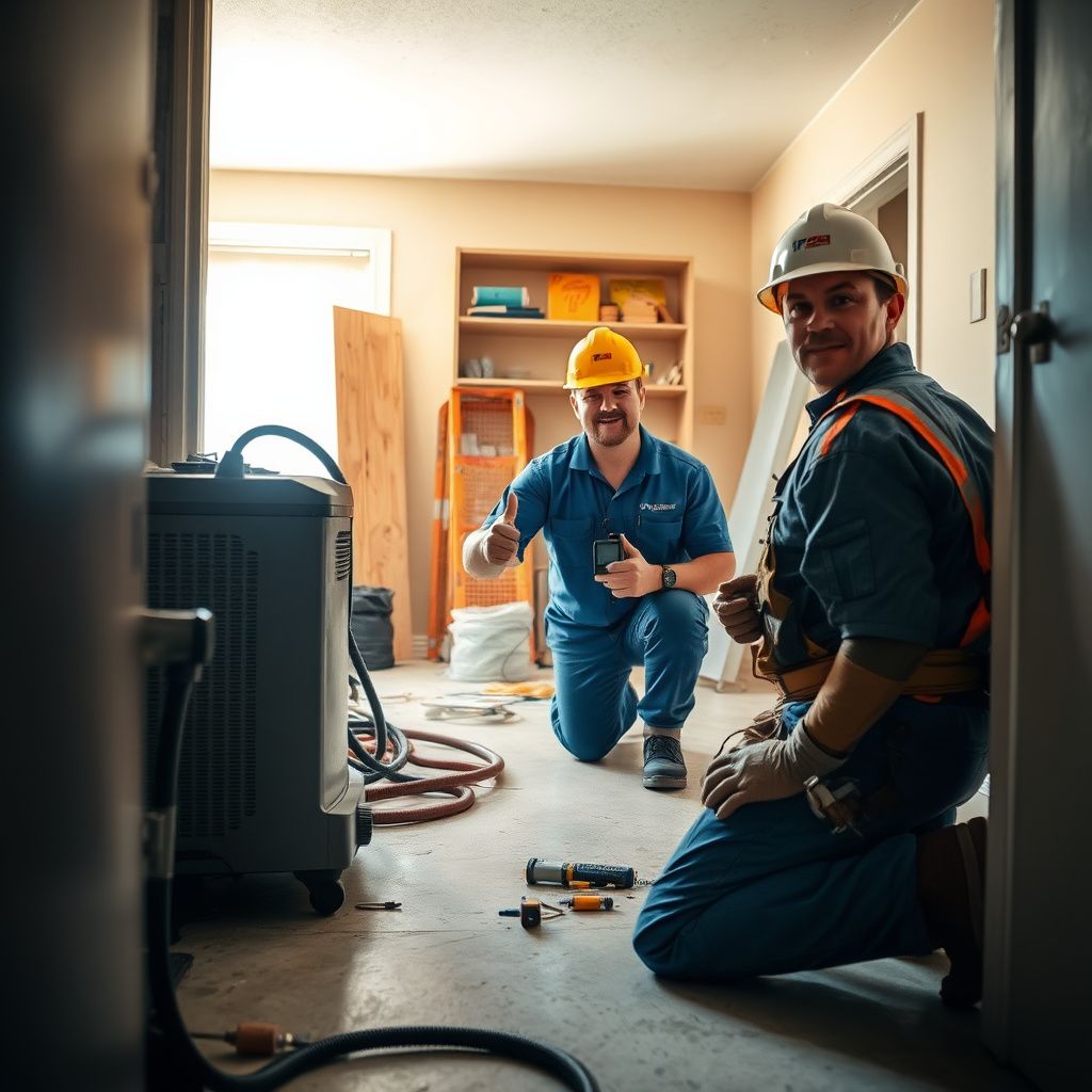 An Accel Restoration technician using a professional moisture meter to check for hidden drywall cavity moisture in a Longmont home.
